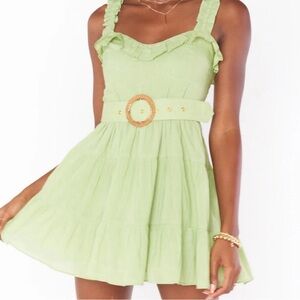 Show Me Your MuMu Light Green Ruffle Mini Dress
